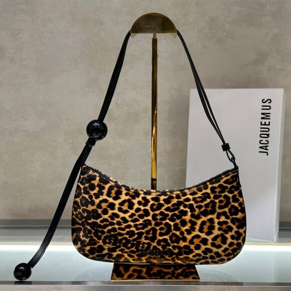 Jacquemus Leopard-Print Beaded Shoulder Tote - Picture 1 of 8